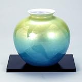 【九谷焼】 5号花瓶 萌銀彩 花瓶、花台、トムソン化粧箱入り。