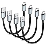 aceyoon USB Type C ケーブル 20cm 短い 4本セット タイプC ケーブル 0.2M 最大3A USB-A to USB-C 20センチ 高耐久ナイロン編み USB-C 機器に対応
