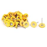 uxcell　研磨ホイール　バフ　布　25mmx3mm　T形　イエロー　クリーニング・ツール　29個入り