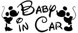 ベイビー イン カー ステッカーbaby in car ミッキー /車用/シール/ Vinyl//ステッカー/mk03 (黒)