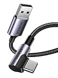 UGREEN USB Type C ケーブル USB A to USB C ケーブル L字ナイロン編み 3A急速充電 Quick Charge 3.0/2.0対応 56Kレジスタ実装 iphone17/Galaxy S24/Pixel/Google/Xperia/LG等対応等対応 (1m)