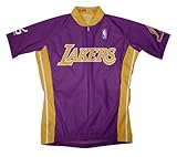 NBA Los Angeles LakersメンズShort Sleeve Away Cycling Jersey XL