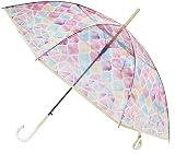 アンシャンテ ステンドグラス傘 モロッコタイル ピンク 58cm レディース 長傘 雨傘 ジャンプ JK-140