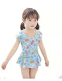 HIMOE 水着 女の子 ワンピース ベビー ジュニア 2点セット 3色選択可 キッズ水着 スクール水着 スイムウエア 撮影服 紫外線対策 UVカット コスチューム (100サイズ, AZ635-2)