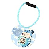 Baby coming soon マタニティマーク マスコットタグ 着脱式 (花柄ブルー)