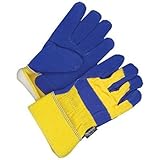 Bob Dale 30-9-473TFL Premium Split Leather Fitter Glove with C-100 Thiosulfate, Large, Blue/Gold by 