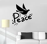 LargeビニールデカールDove of Peace Pacifism Kindness子供の部屋ウォールステッカー（ig142 ) XL 45 in X 52 in