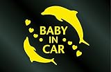 アトリエDOM ハワイアン イルカステッカー ピンク BABY IN CAR
