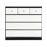 アルファタカバ かっこいい女性チェストシリーズ タバサチェスト 100cm幅4段 ホワイト(ハートクリア)