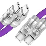 WLGQ タイプc タイプc ケーブル 100w シリカゲル材質ケーブルは柔らかく耐久性がある， 急速充電c to c ケーブル,usb-pd 100w ケーブル充電ケーブル シリコン（オレンジ- 3m）