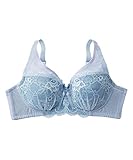 [ニッセン] ブラジャー バストをしっかり包むフルカップブラジャー(編レースタイプ サックス H90