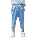 REILI　パンツ　九分丈　ガールズ　ズボン　女の子　ベビー　春秋　夏　無地　カジュアル　ウェストゴム　シンプル