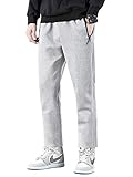スウェットパンツ メンズ パンツ カジュアル コットン フィットネスパンツ ランニング トレーニングパンツ 無地 ストレッチ ストレートレッグ ストレッチ素材 ホームウェア ジョギングパンツ スウェット(ストレートパンツグレー,L)