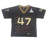 Boys Super Bowl XLVII No Saints # 47 Athletic Short Sleeve Jerseyブラック L ブラック