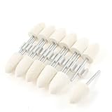 uxcell 軸付き砥石　研磨　ルーター　研磨バフ フェルト軸付ホイール　マウントボブフェルト　12個　12mm　テーパー　パワードリル　ダイグラインダー用のボブス 3mm シャンク