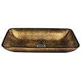 VIGO VG07506 Rectangular Copper Glass Vessel Bathroom Sink by Vigo Industries [並行輸入品]