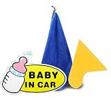 YELIFES セーフティーサイン Baby in car 夜間 反射 赤ちゃん ステッカー プレート イエロー