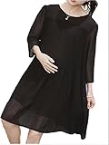 (シダーエイト)CedarEight マタニティ ワンピース ブラック Aライン フレア ワンピ 黒 (M)