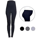 9分丈 マタニティ お腹 楽ちん レギンス ウエスト ゴム調節可能 薄手 産前 産後 対応　スパッツ パンツ 締め付けない さらさら しっとり 快適な 肌触り (L, ブラック)