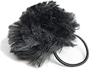 【 Pulle-feuille 】『 ふわふわ ファー ポンポン ヘアゴム ( ブラック ) 』 並行輸入品