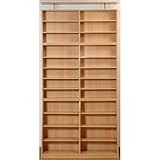 JKプラン Sanchi 1cm単位で棚が調節できる本棚(上置き付き） 文庫本ラック 幅120cm 高さ240cm ナチュラル YH-112HSET-NA