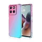 【Robinsys】対応 Moto G56 /G66Y /G66J 5G ケース TPU（ピンクグリーン）カラフル おしゃれ スマホ 携帯カバー 落下防止 薄型 軽量 黄ばまない 透明スマホケース モトローラ g66y 5G pink green