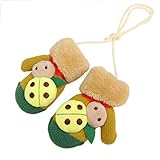 AMAA 子供　グローブ　ニット　ベビー　手袋　紐付き　厚手 裏地フリース　ビートル　テントウムシ　女の子　男の子　カラフル　冬　防寒　保温 6月-4歳