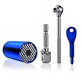 万能ソケット レンチ 7~19mm ユニバーサルソケット ドリルアダプター付き ナット 多機能 3点セット 修理 修復 と クリエイティブスクリュードライバキーホルダ