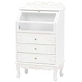 【ヴィオレッタ】ガラスキャビネット（アンティークホワイト）猫足 アンティーク家具 hb3i-RCC-1797AW