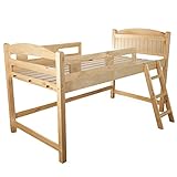 木製ロフトベッド シングル 棚コンセント2口付 ベッド下の空間を有効活/ナチュラル