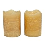 Inglow CG10288HY12 2.5-Inch Tall Flameless Rustic Votives Cinnamon Chai Scented Candle, Honey, 2-Pac