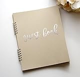 flat-layフォトゲストブックfor Polaroidゲストブック素朴な結婚式ゲストブックシルバー箔Softcover、9.5 " X 7.25 " 130 PGSクラフトウェディングGuestb