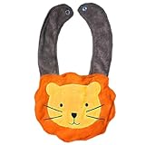 (ビグッド)Bigood ベビービブ よだれかけ キャラクターコットンビブ エプロン 食事用 赤ちゃんスタイ よだれかけ 新生児 アニマル柄 防水ビブ ライオン オレンジ