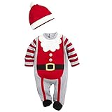 （ワボーズ） Waboatsサンタクロース カバーオール　帽子付 ベビー コスチューム 衣装 仮装 防寒 ハロウィン　クリスマス ベビーロンパース ベビーカバーオール A 70