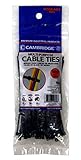 Cambridge 100 pcs- 4 " 18ポンド引張強度、Mini /軽量Dutyナイロンケーブルタイ、UVブラック