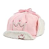 【ノーブランド品】 ベビー・キッズ 2wayボア付きスマイルキャップ イヤーフラップ耳あて付き帽子 48cm 49cm 50cm 51cm 52cm 男の子用 女の子用 ピンク・Largeサイズ