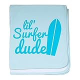 CafePress – Lil ( Little ) Surfer Dude 。サーフボードwith Baby Blan – スーパーソフトベビー毛布、新生児おくるみ ブルー 110046993125