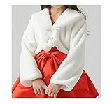 WIN 子供ケープ 子供ドレス ポンチョ ボレロ ファー ボレロ ポンチョ カーディガン ケープ　フォーマル　ガールズ　キッズ　子供 結婚式 七五三 発表会 披露宴 パーティ (L（8-14歳）, ホ