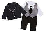 (コ-ランド) Co-land ベビー フォーマル スーツ ロンパース コート 2点セット 男の子 結婚式服 子供服 長袖 出産祝い 80