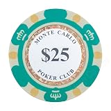 AngeliqueShop モンテカルロ ポーカーチップ 100枚セット ポーカー カジノ コイン (25ドル×100枚)