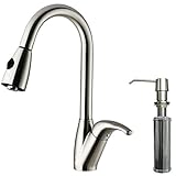 Vigo vg02017 K2キッチン蛇口シングルハンドルプルアウトスプレーとSoap Dispens、 VG02017STK2 1