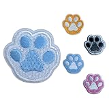 ワッペン シールタイプ 小さめ 刺繍 猫 肉球 5種セットA 足あとモチーフ 5枚セット 全14種 カラフル NYANDELMO ND-0222-R02-M