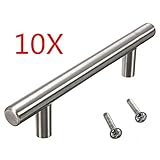 KING DO WAY 食器棚 キャビネット取手ドア取っ手 プルハンドル ドアハンドル ドアプルハンドル 引き出し部品 テンレス鋼 6'' 10個セット シルバートーン