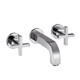 Hansgrohe(ハンスグローエ) アクサーチッテリオ 3ホール壁付式洗面混合水栓 166 クロスハンドル(化粧部) (ハンスグローエ ジャパン公式・日本規格適合品)