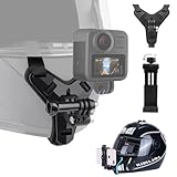 ヘルメットマウント【カメラ・スマホ用】 顎マウント ゴープロ アクセサリー スポーツカメラ用 フリーサイズ ブラックGoPro Hero Max 13/12/11/10/9/8/7/6/5, Insta360 One R X2 X3 X4, DJI Osmo Action 3/4APEMAN、LEVIN、MUSON、AKASO互換