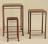 いよじ園 【盆栽卓】 高卓 [紫檀] 3点セット 大（高：24cm 一辺：16cm）中（高：20.5cm 一辺：12cm）小（高：16cm 一辺：8cm）【盆栽道具】【飾卓】【花台】