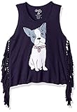Flowers by Zoe Big Girls' Dog Top Navy Medium [並行輸入品]