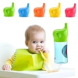 DEWEL シリコンコップカバー　こぼれないシリコン蓋　象さん 子供用　かわいい　5個セット