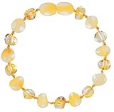 Baltic Amber Teething Bracelet or Anklet for Babies, Toddlers, and Kids - Lab-Tested - Baroque Milk/