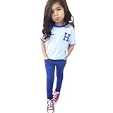 AmazingDeal 子供服 男の子 女の子 長袖 春秋 夏装 上装下装2点綿製品 出産祝い シンプル トップス ロングパンツ 衣装 (90(1-2歳))